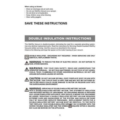 Hyper Tough 1.5 Gallon 2 Peak HP Poly Wet/Dry Vacuum, VH105 3502, New