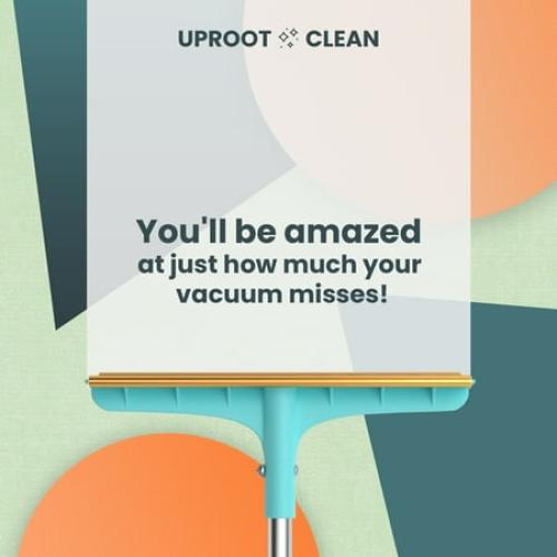 Uproot Clean Xtra - Reusable Pet Hair Removal Broom with Innovative Metal Edge Design - Telescopic Handle Pet Hair Broom - Durable Carpet Rake for Pet Hair Removal - Easy Pet Hair Remover for Carpet