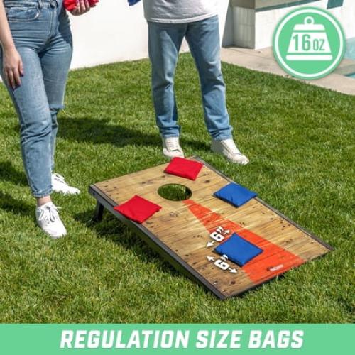 GoSports Official Regulation Cornhole Bean Bags Set of 8 Bags, Red and Blue