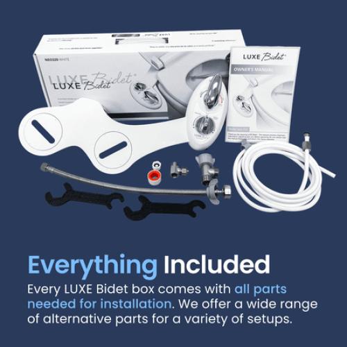LUXE Bidet NEO 320 - Hot and Cold Water Bidet Attachment, Self-Cleaning, Rear and Feminine Wash White