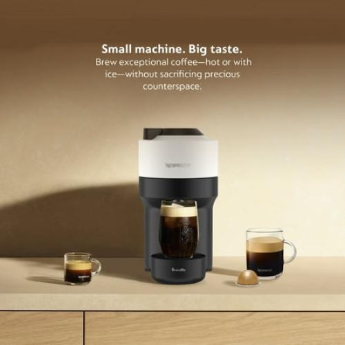 Nespresso Vertuo Pop White Single Serve Coffee and Espresso Maker by Breville
