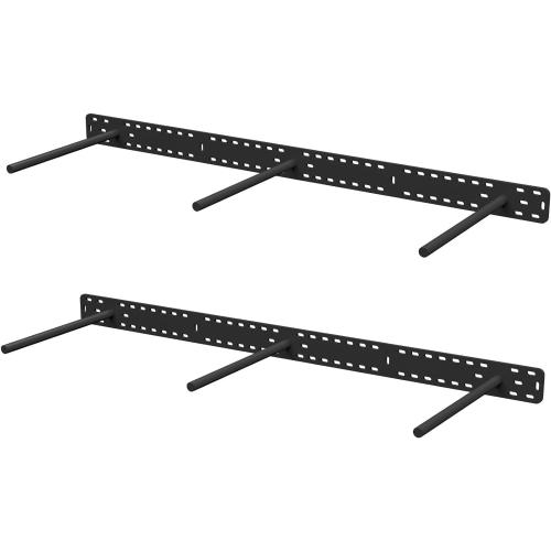 HÜNGSMART Floating Shelf Brackets - - 2 x 38 inch Heavy Duty Steel Hidden Shelves (to 400lbs) - - Multi Slot Baseplate for Easy Fast Fitting - - Incl Hardware & Drilling Jig - - (12 inch Rods) Backplate: 38 x 2 inch 12 inch Rod