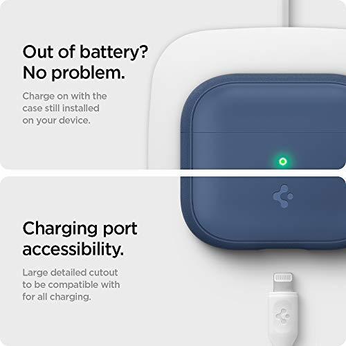 Spigen Silicone Fit Designed for Airpods 3rd Generation Case Soft Silicone Airpods 3 Case (2021) [Durable Dual Layer Protection] - Deep Blue