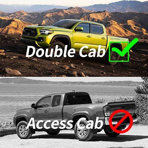 JIAMAOXIN Car Seat Covers Fit for Toyota Tacoma 2016-2023 Waterproof Faux Leather Car Seat Cushion Protector Compatible Airbag Black (Only for Double Cab)