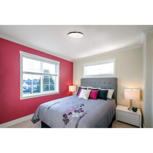 FMLR 11 in. 1-Light White/Black Selectable LED Flush Mount