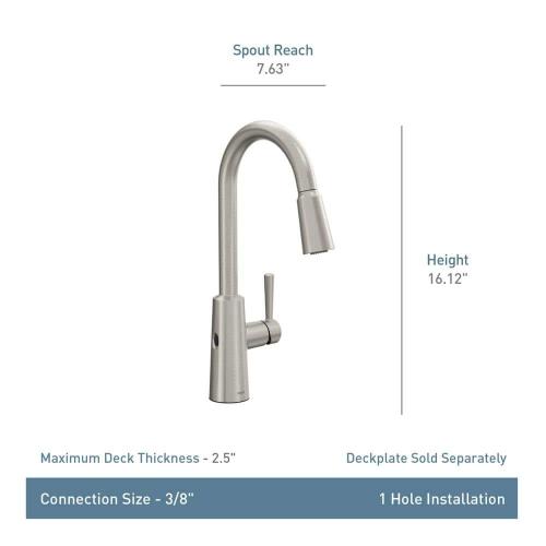 Riley Touchless Single Handle Pull-Down Sprayer Kitchen Faucet in Spot Resist Stainless