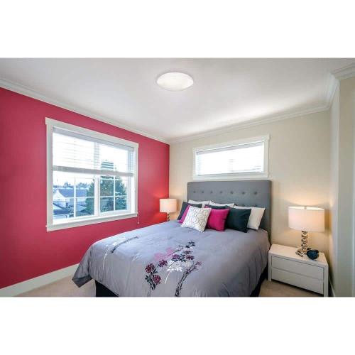 FMLR 11 in. 1-Light White/Black Selectable LED Flush Mount