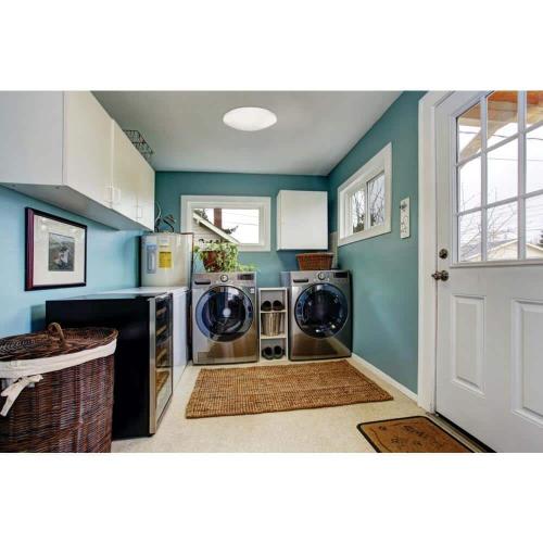 FMLR 11 in. 1-Light White/Black Selectable LED Flush Mount