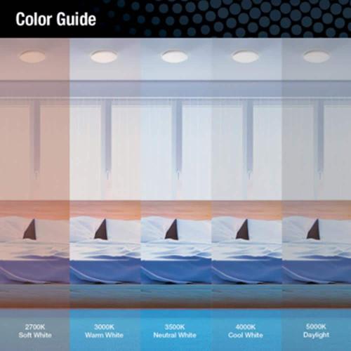 FMLR 11 in. 1-Light White/Black Selectable LED Flush Mount