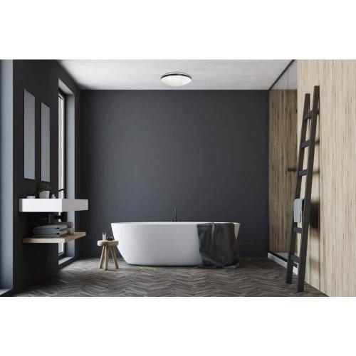 FMLR 11 in. 1-Light White/Black Selectable LED Flush Mount