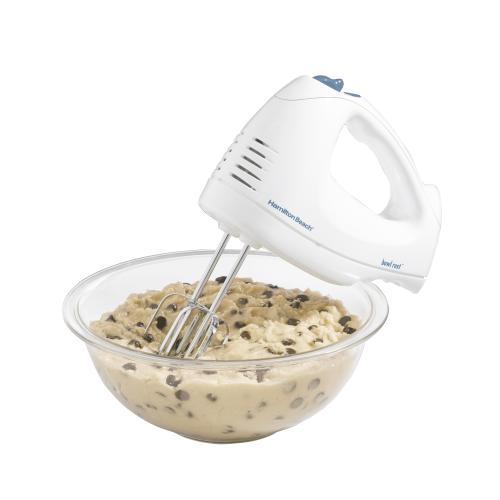Hamilton Beach White 6 Speed Hand Mixer with Snap-On Case - White