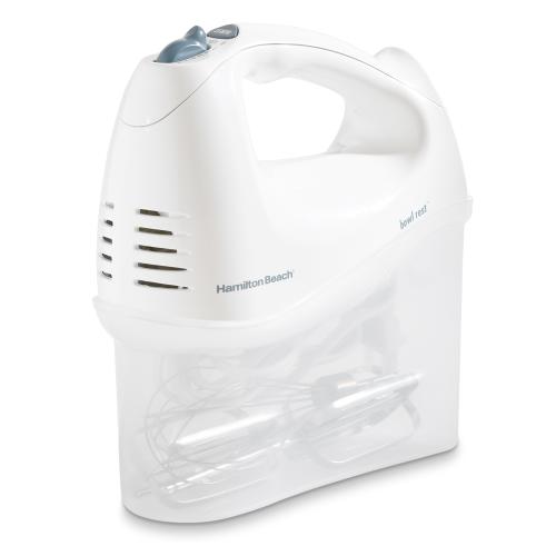 Hamilton Beach White 6 Speed Hand Mixer with Snap-On Case - White