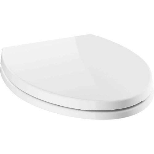 Morgan Slow-Close Elongated Closed Front Toilet Seat with NoSlip Bumpers in White