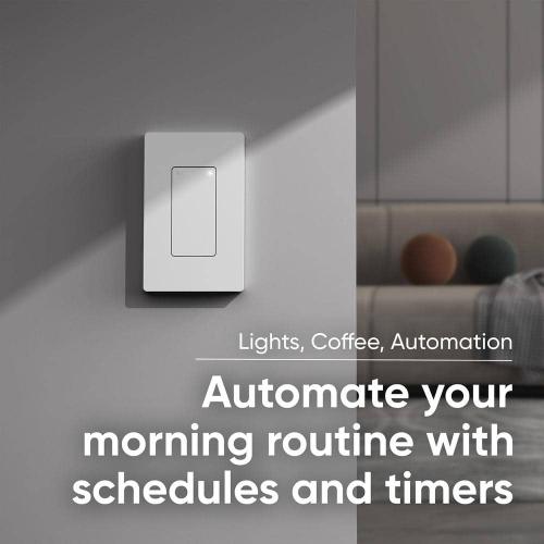 WYZE Smart 15 Amp Programmable Touch and Push Button Light Switch, White (1-Pack)