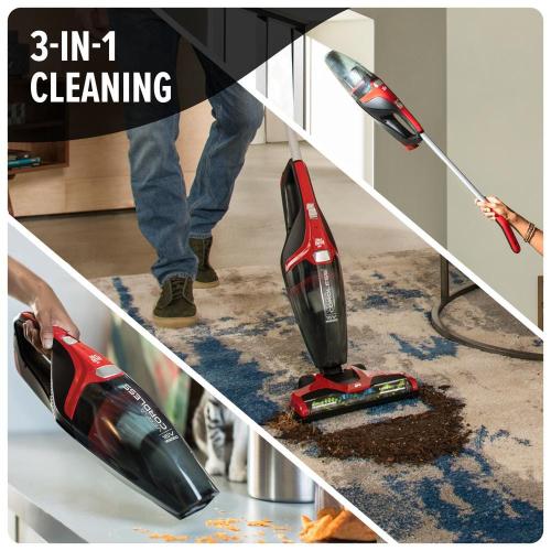 Versa 3-in-1 Bagless Cordless Replaceable Filter Stick Vacuum Cleaner with Handheld Vacuum for Carpet and Hard Floor Red