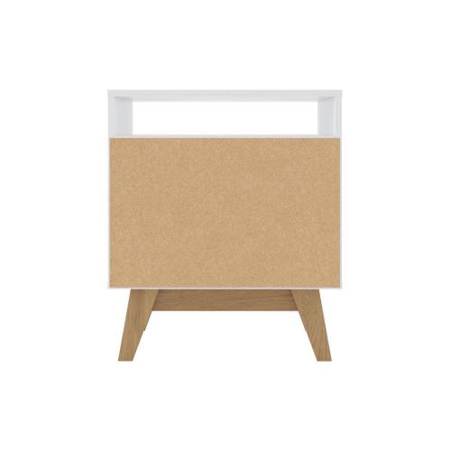 Meridian 2-Drawer Nightstand with Niche- In White/Light Brown - (24.40in. H x 21.25in. W x17.71 in. D)