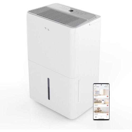 50 pt. 4500 sq. Ft. Smart Dehumidifier in. White, Ideal for Basements, Rooms