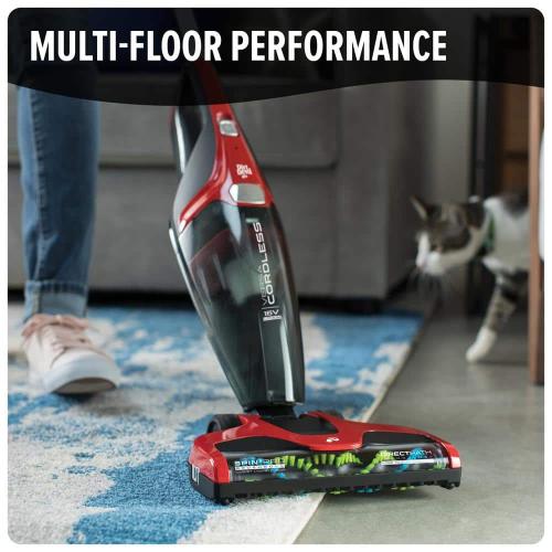 Versa 3-in-1 Bagless Cordless Replaceable Filter Stick Vacuum Cleaner with Handheld Vacuum for Carpet and Hard Floor Red