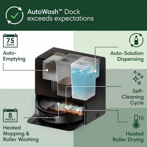 iRobot Roomba Max 705 Robot Vacuum and Mop with Smart Navigation for MultiSurface​ Floors in Black with AutoWash Dock