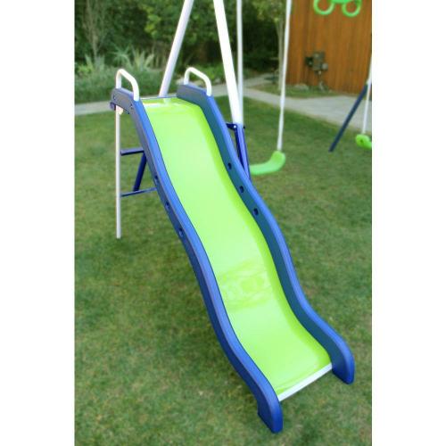 Mountain View Metal Swing, Slide and Trampoline Set