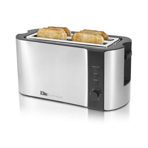 Unbranded 4-Slice Stainless Steel Long Slot Toaster