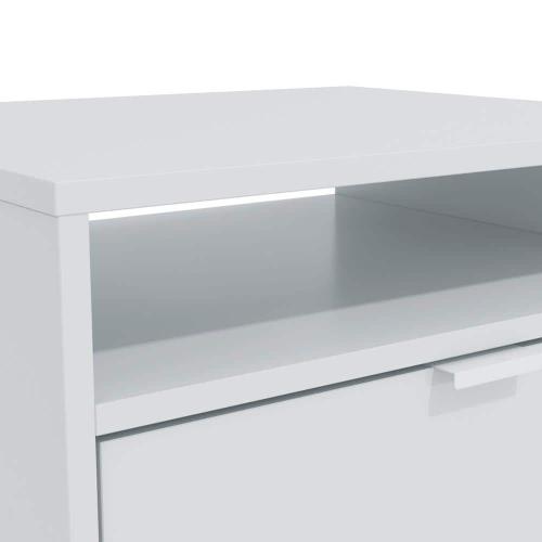 Meridian 2-Drawer Nightstand with Niche- In White/Light Brown - (24.40in. H x 21.25in. W x17.71 in. D)
