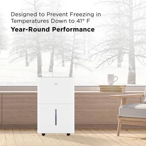 50 pt. 4500 sq. Ft. Smart Dehumidifier in. White, Ideal for Basements, Rooms