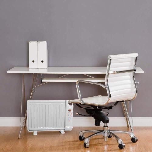 NewAir Portable 400-Watt Electric Oil-Filled Silent Slim Fit Design Under Desk Heater with Energy Efficient Operation - White