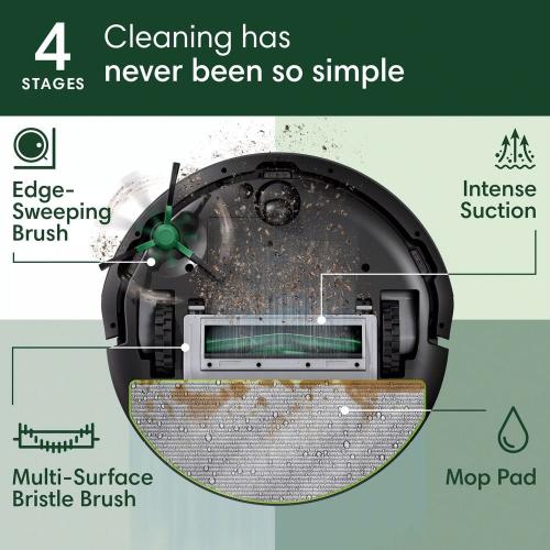 Roomba 105 Combo 13. 2 in. Robotic Vacuum and Mop   with Smart Navigation   AutoEmpty Dock​ in Black