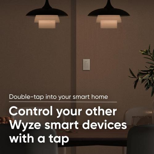 WYZE Smart 15 Amp Programmable Touch and Push Button Light Switch, White (1-Pack)
