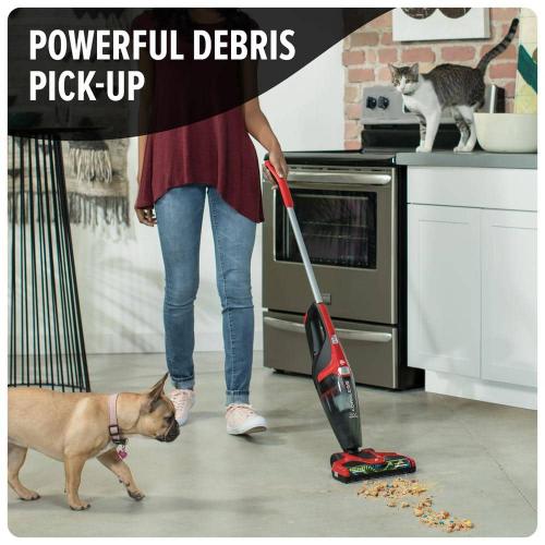 Versa 3-in-1 Bagless Cordless Replaceable Filter Stick Vacuum Cleaner with Handheld Vacuum for Carpet and Hard Floor Red
