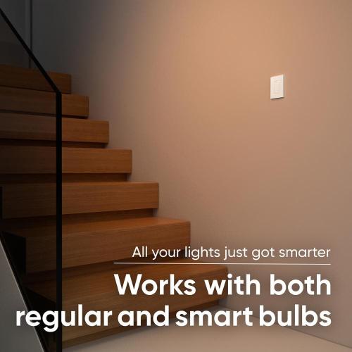 WYZE Smart 15 Amp Programmable Touch and Push Button Light Switch, White (1-Pack)