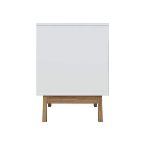 Meridian 2-Drawer Nightstand with Niche- In White/Light Brown - (24.40in. H x 21.25in. W x17.71 in. D)