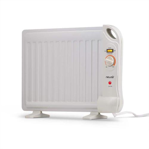 NewAir Portable 400-Watt Electric Oil-Filled Silent Slim Fit Design Under Desk Heater with Energy Efficient Operation - White