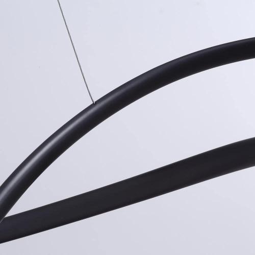Light Modern Geometric Black Integrated LED Chandelier Creative Design Ceiling Hanging Light (NO TEST)