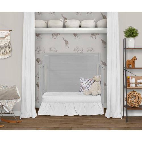 Bellport 4-in-1 Pebble Grey Convertible Mini/ Portable Crib I Mini Baby Crib I Includes 1.5 Mattress