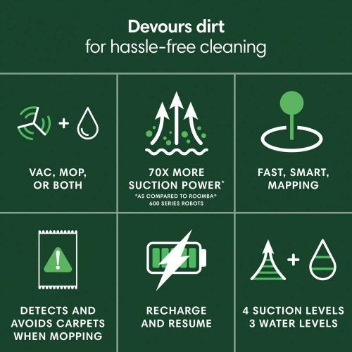 Roomba 105 Combo 13.2 in. Robotic Vacuum and Mop with Smart Navigation in Black