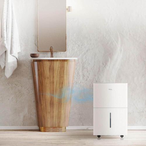 50 pt. 4500 sq. Ft. Smart Dehumidifier in. White, Ideal for Basements, Rooms