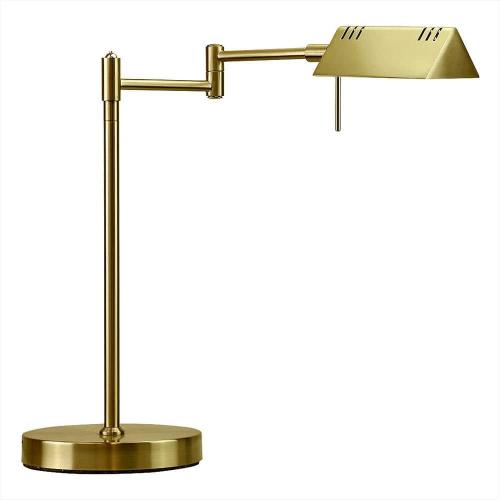 DL05D, 17 in. Gold, Pharmacy, Desk, Reading, Craft, Work Table LED Lamp, 12 W LED Full Range Dimming, 360º Swing Arms