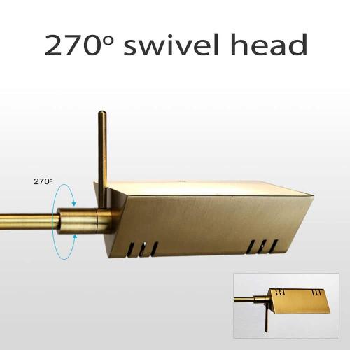 DL05D, 17 in. Gold, Pharmacy, Desk, Reading, Craft, Work Table LED Lamp, 12 W LED Full Range Dimming, 360º Swing Arms