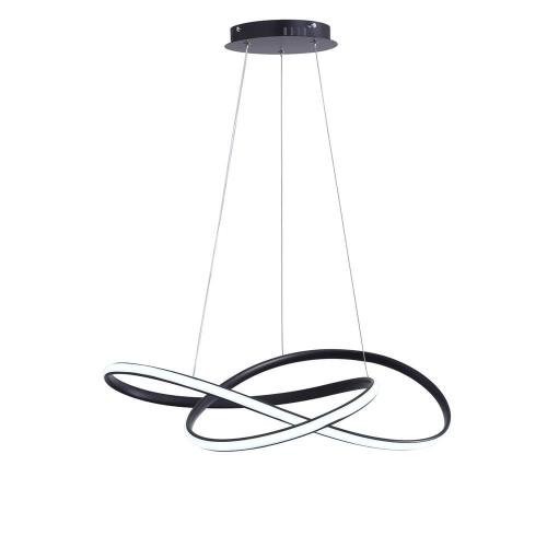 Light Modern Geometric Black Integrated LED Chandelier Creative Design Ceiling Hanging Light (NO TEST)