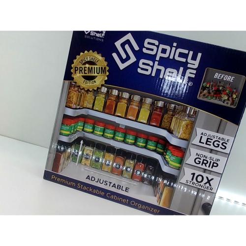 Spicy Shelf Deluxe - Expandable 2 Tiered Spice Rack Organizer for Cabinet & Pantry - Kitchen Seasoning Organizer - Cabinet Spice Racks for Inside Cabinets