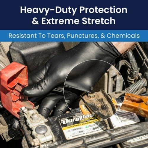 Adenna DLG675 DARK LIGHT Black Nitrile (PF) Exam Gloves, Medium, Box of 100