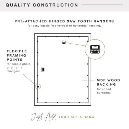 MCS Foundation 16x24 Poster Frame Traditional Brass, Vertical & Horizontal Wall Hanging Large Picture Frame for Photos, Posters & Art Prints (1-Pack)