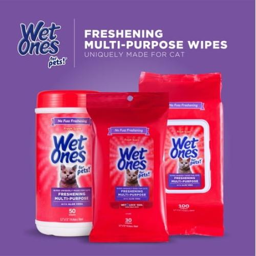 Wet Ones Multipurpose Wipe for Cats - 50 ct Canister