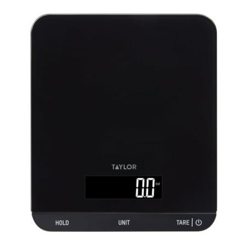 Taylor 33 LB Kitchen Glass Digital Scales Black