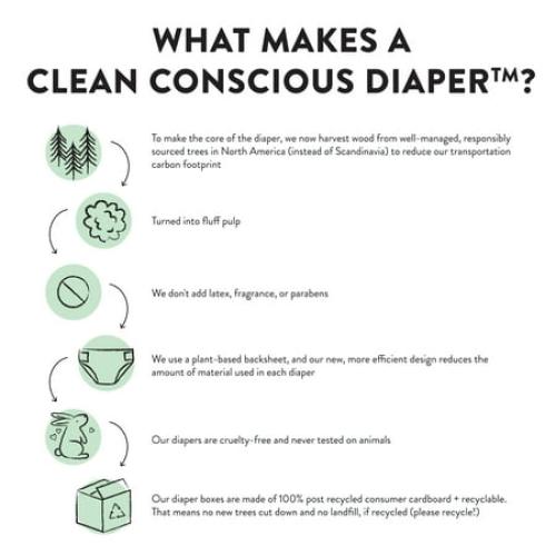 The Honest Company, Clean Conscious Diapers™, Rose Blossom   Tutu Cute, Size NB, 72 Count Club Box