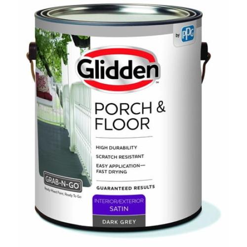 Glidden Porch & Floor 1 gal. Dark Gray Satin Interior / Exterior Paint with Primer