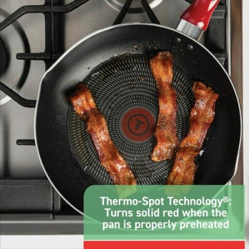 T-fal Easy Care 12-Piece Non-Stick Cookware Set, Pots and Pans, Red