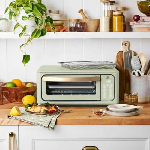 Beautiful Infrared Air Fry Toaster Oven, 9-Slice, 1800 W, Sage Green by Drew Barrymore